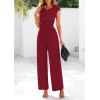 imagePRETTYGARDEN Summer Jumpsuits for Women Dressy 2025 Ribbed Cap Sleeve Wide Leg Pants Rompers Elegant Casual One Piece OutfitsWine Red