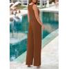 imagePRETTYGARDEN Summer Sleeveless Jumpsuits for Women Dressy Square Neck Wide Leg Pants Knit One Piece Rompers Fashion ClothingBrown