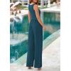 imagePRETTYGARDEN Summer Sleeveless Jumpsuits for Women Dressy Square Neck Wide Leg Pants Knit One Piece Rompers Fashion ClothingDark Blue