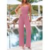 imagePRETTYGARDEN Summer Sleeveless Jumpsuits for Women Dressy Square Neck Wide Leg Pants Knit One Piece Rompers Fashion ClothingPink