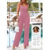 imagePRETTYGARDEN Summer Sleeveless Jumpsuits for Women Dressy Square Neck Wide Leg Pants Knit One Piece Rompers Fashion ClothingPink