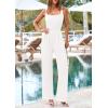 imagePRETTYGARDEN Summer Sleeveless Jumpsuits for Women Dressy Square Neck Wide Leg Pants Knit One Piece Rompers Fashion ClothingWhite