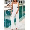 imagePRETTYGARDEN Summer Sleeveless Jumpsuits for Women Dressy Square Neck Wide Leg Pants Knit One Piece Rompers Fashion ClothingWhite