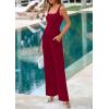 imagePRETTYGARDEN Summer Sleeveless Jumpsuits for Women Dressy Square Neck Wide Leg Pants Knit One Piece Rompers Fashion ClothingWine Red