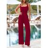 imagePRETTYGARDEN Summer Sleeveless Jumpsuits for Women Dressy Square Neck Wide Leg Pants Knit One Piece Rompers Fashion ClothingWine Red