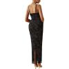 imagePRETTYGARDEN Summer Wedding Guest Dresses for Women 2025 Spaghetti Strap Mesh Bodycon Beach Floral Maxi Long DressesFloral Black