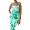 imagePRETTYGARDEN Summer Wedding Guest Dresses for Women 2025 Spaghetti Strap Mesh Bodycon Beach Floral Maxi Long DressesFloral White Light Green