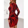 imagePRETTYGARDEN Women Long Sleeve Mini Fall Dress 2025 Tie Dye Print Bodycon Cocktail Party Club Outfits Homecoming DressesBlack Red Flower