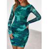 imagePRETTYGARDEN Women Long Sleeve Mini Fall Dress 2025 Tie Dye Print Bodycon Cocktail Party Club Outfits Homecoming DressesLake Blue Floral