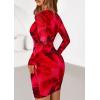 imagePRETTYGARDEN Women Long Sleeve Mini Fall Dress 2025 Tie Dye Print Bodycon Cocktail Party Club Outfits Homecoming DressesRed Floral