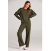 imagePRETTYGARDEN Womens 2 Piece Outfits 2025 Fall Long Sleeve Sweatshirt Wide Leg Pants Lounge Sets Winter Sweatsuits TracksuitArmy Green