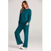 imagePRETTYGARDEN Womens 2 Piece Outfits 2025 Fall Long Sleeve Sweatshirt Wide Leg Pants Lounge Sets Winter Sweatsuits TracksuitBlue Green