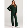 imagePRETTYGARDEN Womens 2 Piece Outfits 2025 Fall Long Sleeve Sweatshirt Wide Leg Pants Lounge Sets Winter Sweatsuits TracksuitDark Green
