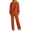 imagePRETTYGARDEN Womens 2 Piece Outfits 2025 Fall Long Sleeve Sweatshirt Wide Leg Pants Lounge Sets Winter Sweatsuits TracksuitOrange