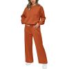 imagePRETTYGARDEN Womens 2 Piece Outfits 2025 Fall Long Sleeve Sweatshirt Wide Leg Pants Lounge Sets Winter Sweatsuits TracksuitOrange