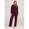 imagePRETTYGARDEN Womens 2 Piece Outfits 2025 Fall Long Sleeve Sweatshirt Wide Leg Pants Lounge Sets Winter Sweatsuits TracksuitWine Red
