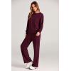 imagePRETTYGARDEN Womens 2 Piece Outfits 2025 Fall Long Sleeve Sweatshirt Wide Leg Pants Lounge Sets Winter Sweatsuits TracksuitWine Red