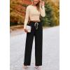 imagePRETTYGARDEN Womens 2 Piece Sets 2025 Fall Long Sleeve Crop Tops Wide Leg Pants Matching Outfit Tracksuits Fashion ClothingBeige Black