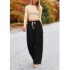 imagePRETTYGARDEN Womens 2 Piece Sets 2025 Fall Long Sleeve Crop Tops Wide Leg Pants Matching Outfit Tracksuits Fashion ClothingBeige Black