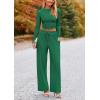 imagePRETTYGARDEN Womens 2 Piece Sets 2025 Fall Long Sleeve Crop Tops Wide Leg Pants Matching Outfit Tracksuits Fashion ClothingGreen