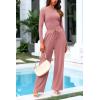 imagePRETTYGARDEN Womens 2 Piece Sets 2025 Fall Long Sleeve Crop Tops Wide Leg Pants Matching Outfit Tracksuits Fashion ClothingPink