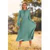 imagePRETTYGARDEN Womens 2025 Spring Fall Midi Dress Casual Long Sleeve V Neck Swiss Dot Pleated A Line Flowy DressesGreen