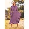 imagePRETTYGARDEN Womens 2025 Spring Fall Midi Dress Casual Long Sleeve V Neck Swiss Dot Pleated A Line Flowy DressesPurple