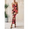 imagePRETTYGARDEN Womens 2025 Summer Floral Bodycon Maxi Dresses Ribbed Strapless Tube Casual Boho Party Long DressFloral Black