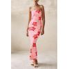 imagePRETTYGARDEN Womens 2025 Summer Floral Bodycon Maxi Dresses Ribbed Strapless Tube Casual Boho Party Long DressFloral Pink Red