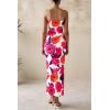 imagePRETTYGARDEN Womens 2025 Summer Floral Bodycon Maxi Dresses Ribbed Strapless Tube Casual Boho Party Long DressFloral White