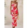imagePRETTYGARDEN Womens 2025 Summer Floral Bodycon Maxi Dresses Ribbed Strapless Tube Casual Boho Party Long DressFloral White Pink