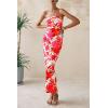 imagePRETTYGARDEN Womens 2025 Summer Floral Bodycon Maxi Dresses Ribbed Strapless Tube Casual Boho Party Long DressFloral White Pink