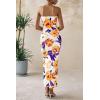 imagePRETTYGARDEN Womens 2025 Summer Floral Bodycon Maxi Dresses Ribbed Strapless Tube Casual Boho Party Long DressFloral White Yellow