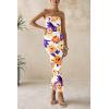imagePRETTYGARDEN Womens 2025 Summer Floral Bodycon Maxi Dresses Ribbed Strapless Tube Casual Boho Party Long DressFloral White Yellow