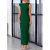 imagePRETTYGARDEN Womens 2025 Summer Formal Maxi Dresses Sleeveless One Shoulder Bodycon Ruched Mesh Wedding Guest Cocktail DressDark Green