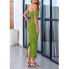 imagePRETTYGARDEN Womens 2025 Summer Off The Shoulder Dress Ruched Bodycon Sleeveless Split Cocktail Party Maxi DressesOlive Green