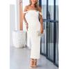 imagePRETTYGARDEN Womens 2025 Summer Off The Shoulder Dress Ruched Bodycon Sleeveless Split Cocktail Party Maxi DressesWhite