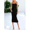 imagePRETTYGARDEN Womens 2025 Summer Sleeveless Bodycon Dress Textured Back Slit Sexy Cocktail Party Midi DressesBlack