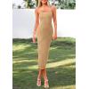 imagePRETTYGARDEN Womens 2025 Summer Sleeveless Bodycon Dress Textured Back Slit Sexy Cocktail Party Midi DressesLight Khaki