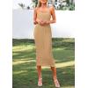 imagePRETTYGARDEN Womens 2025 Summer Sleeveless Bodycon Dress Textured Back Slit Sexy Cocktail Party Midi DressesLight Khaki