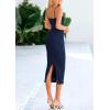 imagePRETTYGARDEN Womens 2025 Summer Sleeveless Bodycon Dress Textured Back Slit Sexy Cocktail Party Midi DressesNavy