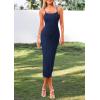 imagePRETTYGARDEN Womens 2025 Summer Sleeveless Bodycon Dress Textured Back Slit Sexy Cocktail Party Midi DressesNavy