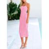 imagePRETTYGARDEN Womens 2025 Summer Sleeveless Bodycon Dress Textured Back Slit Sexy Cocktail Party Midi DressesPink