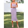 imagePRETTYGARDEN Womens 2025 Summer Sleeveless Bodycon Dress Textured Back Slit Sexy Cocktail Party Midi DressesPurple