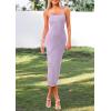 imagePRETTYGARDEN Womens 2025 Summer Sleeveless Bodycon Dress Textured Back Slit Sexy Cocktail Party Midi DressesPurple