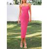 imagePRETTYGARDEN Womens 2025 Summer Sleeveless Bodycon Dress Textured Back Slit Sexy Cocktail Party Midi DressesRose Red
