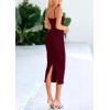 imagePRETTYGARDEN Womens 2025 Summer Sleeveless Bodycon Dress Textured Back Slit Sexy Cocktail Party Midi DressesWine Red