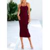 imagePRETTYGARDEN Womens 2025 Summer Sleeveless Bodycon Dress Textured Back Slit Sexy Cocktail Party Midi DressesWine Red