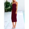 imagePRETTYGARDEN Womens 2025 Summer Sleeveless Bodycon Dress Textured Back Slit Sexy Cocktail Party Midi DressesWine Red