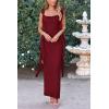 imagePRETTYGARDEN Womens 2025 Summer Wedding Guest Dress Sleeveless Ruffle Formal Cocktail Party Maxi Bodycon DressesDark Wine Red